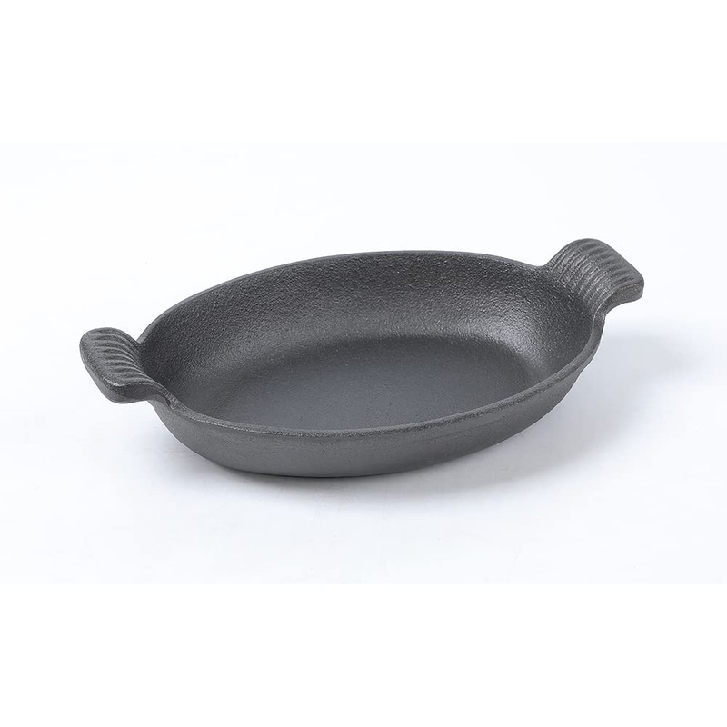 HAWOK Cast Iron Oval Serving Dish, Server with Handles, Casserole