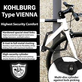 Folding Lock for Bicycle and Motorcycle, Folding Lock with Bracket Bicycle Lock Key, Bicycle Lock 84 cm 6 Joints Bicycle Lock Security Level 7 Bicycle Folding Lock for Mountain Bike/Road Bike