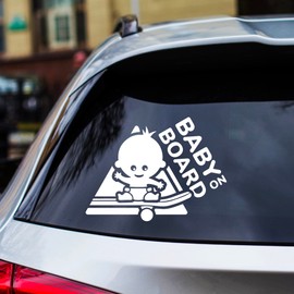 GRITKULTURE Baby in Car, Baby on Board Transfer Decal Vinyl Sticker for Car, Trucks, Windows 10 inchX 8 inch (#3)