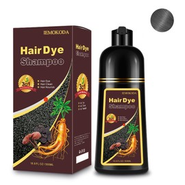 Silver Hair Dye Shampoo 3-in-1, Instant Natural Hair Color Treated Shampoo for Women Men Champu Para Canas Mujer Silver Gray, Lasting 3-4 Weeks & Easy to Use & All Hair Types & Root Touch Up, 500ml