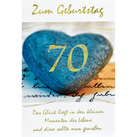 bsb 70th Birthday Card - Stone Heart