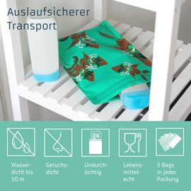 Noaks Bags 5 Pack Waterproof Bags IPX8 Air- and Odour Proof Travel Organizer Pack Sack, flower, Pack sack