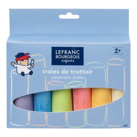 Lefranc & Bourgeois 807241 Kinder Straßenkreide (Set 6 Farben Kreiden, leicht mit Wasser zu entfernen)