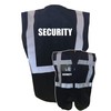 Security Black Zipped Hi Vis Vest Reflective, Work Wear Security,