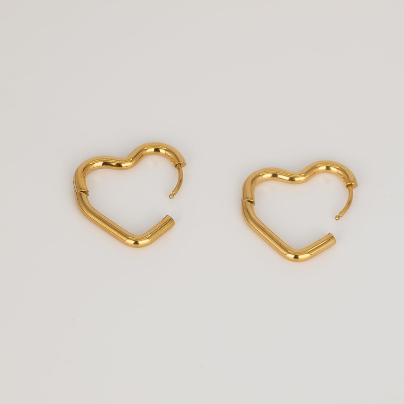 KEYUN Gold Hoop Earrings for Women Heart Huggie Small Hoop