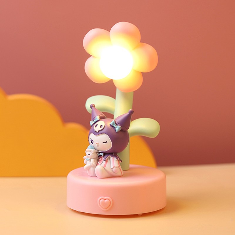 Cute Night Light Multifunctional Resin Cartoon Flower Toddler Night Light