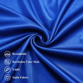 Silk Satin Pillowcase Standard Size, Royal Blue Silky Soft Cooling Satin-Silk Pillow Cases for Hair and Skin with Envelope Closure, Gift for Women Men, 2 Pack (20x26, Royal Blue)