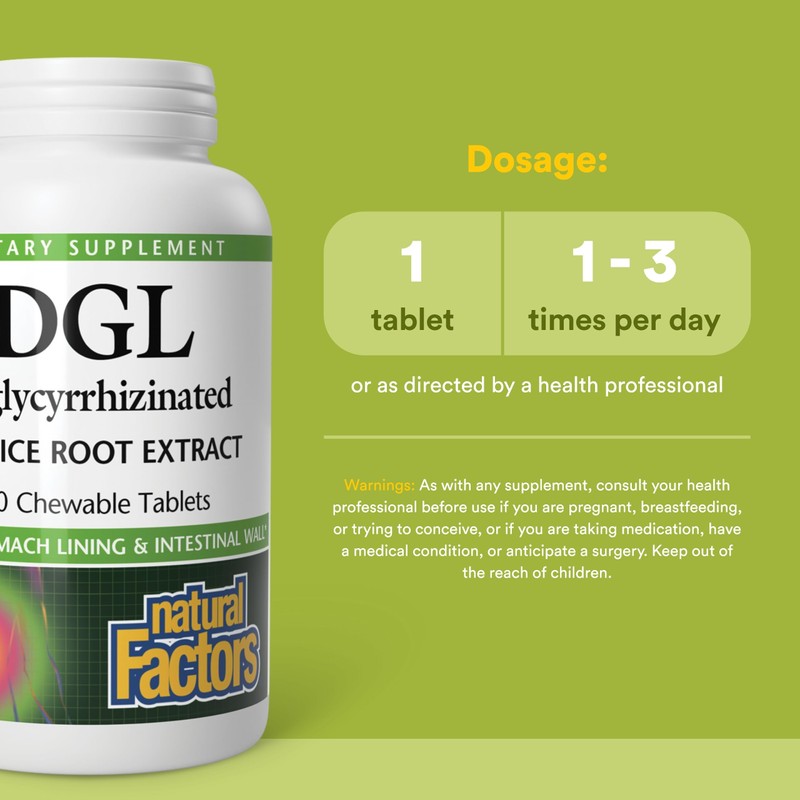 Natural Factors DGL Chewable - Digestive Support Supplement with Licorice