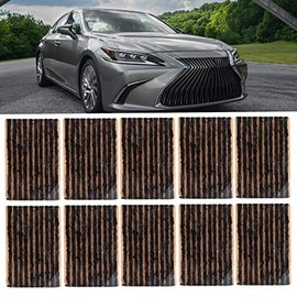 100 Cuerdas de Reparación de Neumáticos sin Cámara, Kits de Reparación de Pinchazos de Neumáticos de Emergencia para Coche, Furgoneta, Motocicleta, Tira de Goma, 100x3mm (Negro)