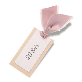 20 Pcs Name Place Cards for Table Setting, Wedding Place Cards with Dusty Pink Ribbon, 10 x 5.5cm Blank Placecards for Dinner Party Events, Hanging Gift Tags, Table Setting Supplies