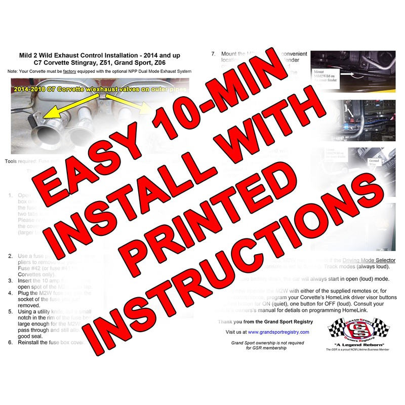 2014-2019 C7 Corvette Exhaust Remote Control – New Mild 2