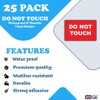 25-Pack - Do Not Touch Safety Vinyl Sign Stickers -
