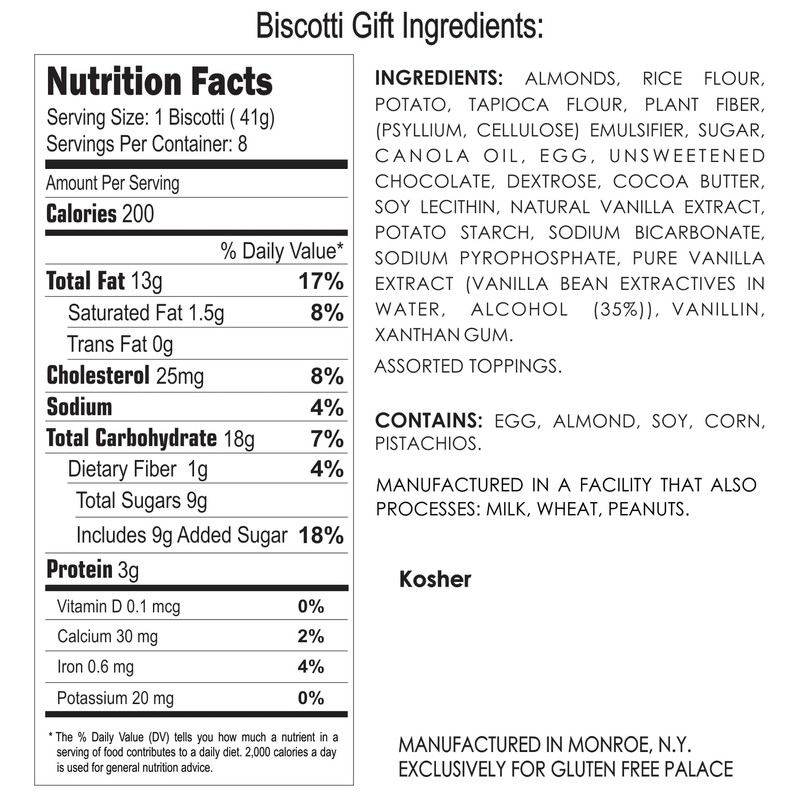 Gluten Free Palace Biscotti Gift Basket – Assorted Gluten Free