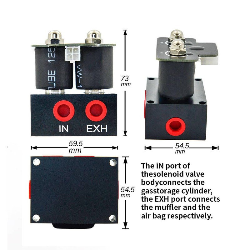 12V Solenoid 2-Valve Air Ride Suspension manifold valve with Simplify