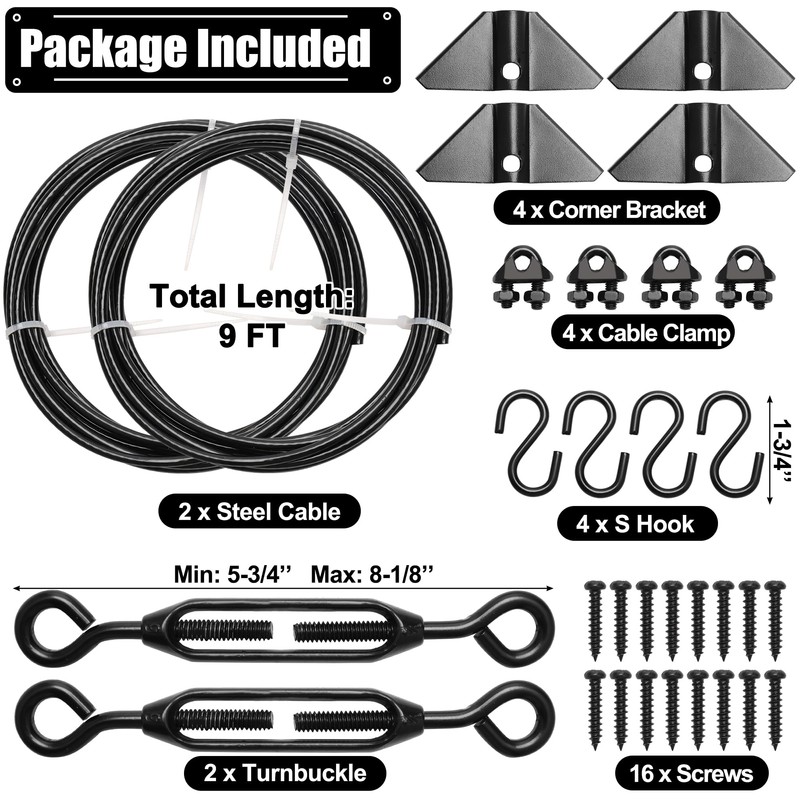 2 Set Anti-Sag Gate Kits for Wooden Fence, Anglecai Gate