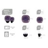 HomeVss, Stoneware Square 16pc Dinnerware Set, Inside Spinwash Swirl Purple