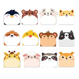 12 Stück Kinder Haftnotizen,Notizzettel,Cute Sticky Notes,Klebezettel,Notizblock Klein,Cartoon Niedliche,Selbstklebende Notizblöcke für SchüLer,Ideal für Büro,Studenten, Kindergeburtstagsgeschenk