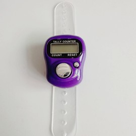 Finger Tally Counter,LED Digital,Clicker Counter,Digital Electronic Tasbeeh Counters,Handheld Number Click Counter,Electronic Counter Tally Counter,Track and Field Lap Counters (Purple)