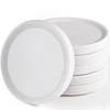 CHISELED ST DF SK White Marble Coasters Raised Edges- Designer