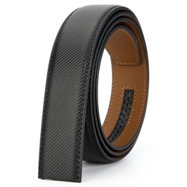 Nelbons Men's Leather Ratchet Belt Strap Only 35mm 1 3/8",Fit 40mm buckle,Leather Belt replacement Belt without Buckle