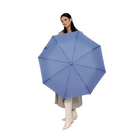 Windproof Travel Umbrella - Compact, Light, Full Automatic Open/Close - Folding Backpack Umbrella for Rain & Sun UV Preotection For Men & Women, Unbreakable 8 Fiberglass Ribs UK Design (Pigeon Blue)