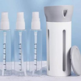 4in1 디스펜서 공병 샴푸 바디워시 소분 용기 여행용 샤워 가방 필수품 [그레이 01513WT] 4in1 Dispenser Bottle Shampoo Body Wash Travel Container Shower Bag Essential [Gray 01513WT]