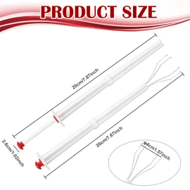 meekoo Set of 2 Pickle Picker Stainless Steel and Plastic Pickle Pincher 8 Inch Deluxe Pickle Grabber Tool Pickle Jar Fork for Kitchen Food Olive Pepper, White