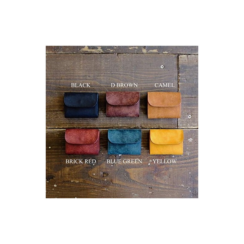 LITSTA Tiny Wallet, Ultra Small, Compact, Italian Leather, Pueblo, Camel