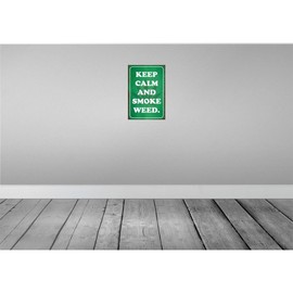 vianmo Holzschild 30x20 cm keep calm and smoke weed Deko Geschenk Holz Schild