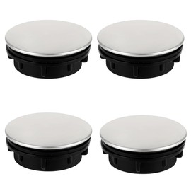ZAHD Pack of 4 Overflow Plugs Sink Hole Cover Sink Hole Cover Kitchen Sink Bathroom Sink Hole Cover Stainless Steel Sink Hole Plate Stopper for Kitchen Sinks (36 mm)