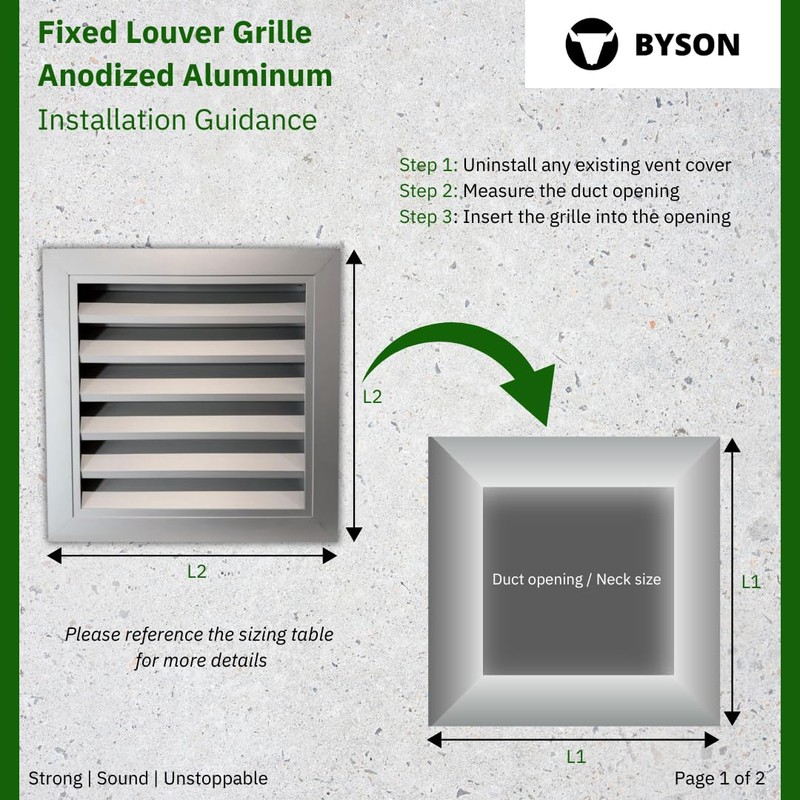 Byson 8"x 8" Aluminum Gable Vent - Anodized Aluminum Louvered