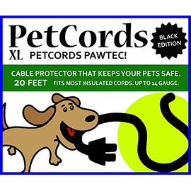 PETCORDS Black Dog and Cat Cord Protector- Protects Your Pets from Chewing Through Insulated Cables up to 20ft, Unscented, Odorless