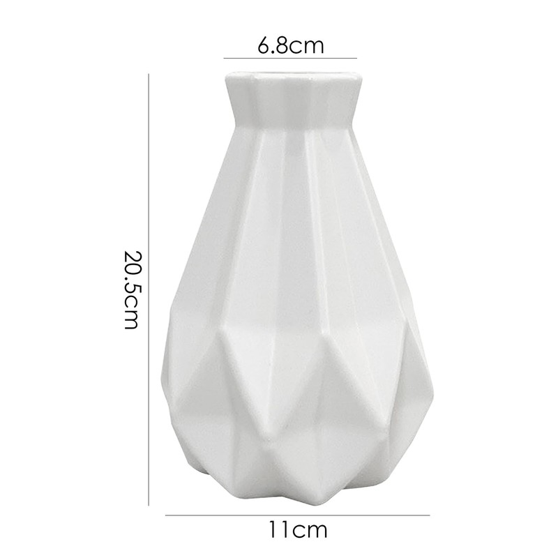 1 Piece White Vase, Irregular Vase, Geometric Plastic Vase, Desktop