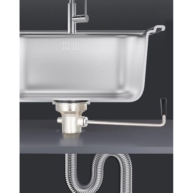 Phivan 3-1/2 Inch Commercial Sink Drain with Twist Handle Kitchen