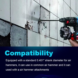 Phyxlyn Pneumatic Cold Chisel, 14" Long Air Pneumatic Hammer Point Chisels with Round Collar for Concrete and Tile, Air Hammer Punch Chipping Bits Tool, Cr-Mo Alloy Steel