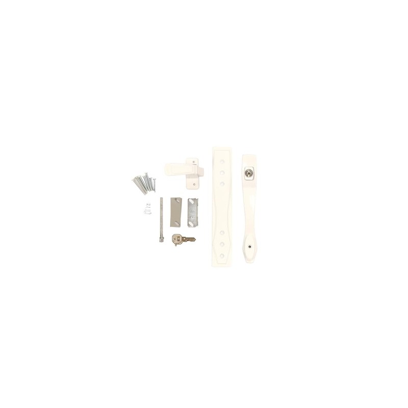 Larson Certified Storm Door White Push-Button Heavy-Duty Latch with Key