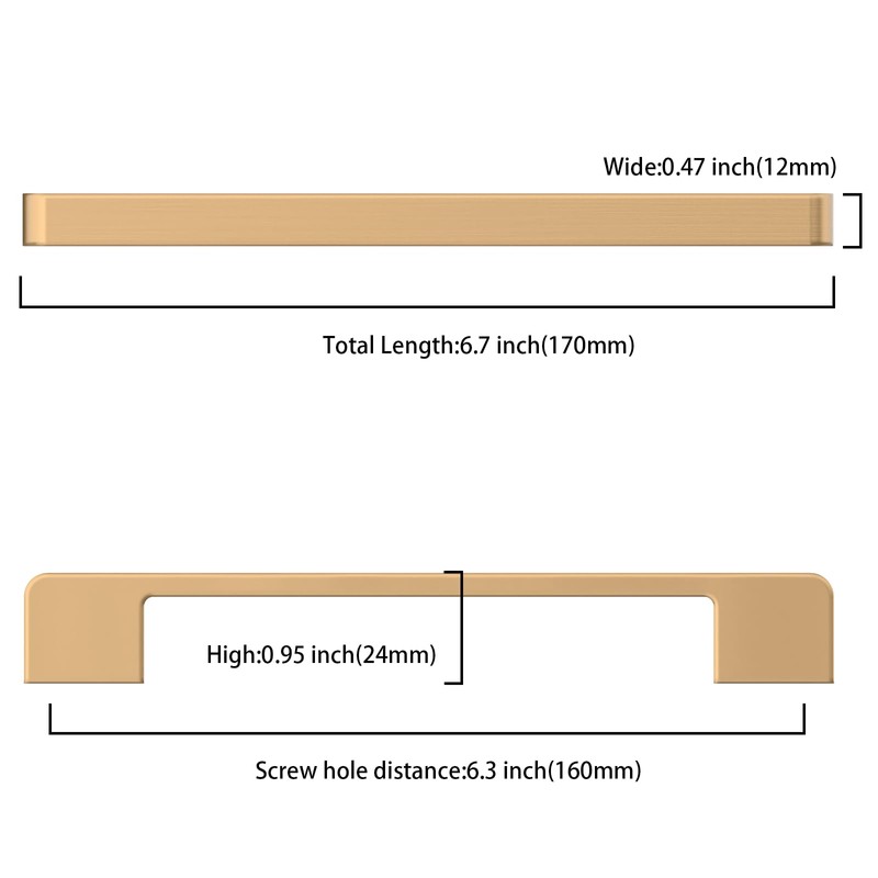Asidrama 10 Pack 6.3 Inch(160mm) Champagne Bronze Cabinet pulls Cabinet
