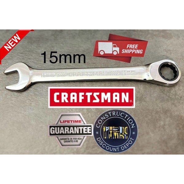 Craftsman NEW 15 mm Craftsman 12 PT Ratcheting Combination Wrench