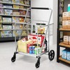 DORTALA Folding Shopping Cart, 330 lbs Capacity, Jumbo Double Basket
