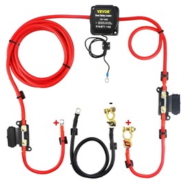 VEVOR Split Charge Relay Kit, 6mtr 12V, Automatic Dual Battery Isolator Kit with 140AMP Voltage Sense Relay VSR, Compatible with RV Marine Car Vehicle Truck Caravan Camper Yacht ATV UTV Boats Workshop