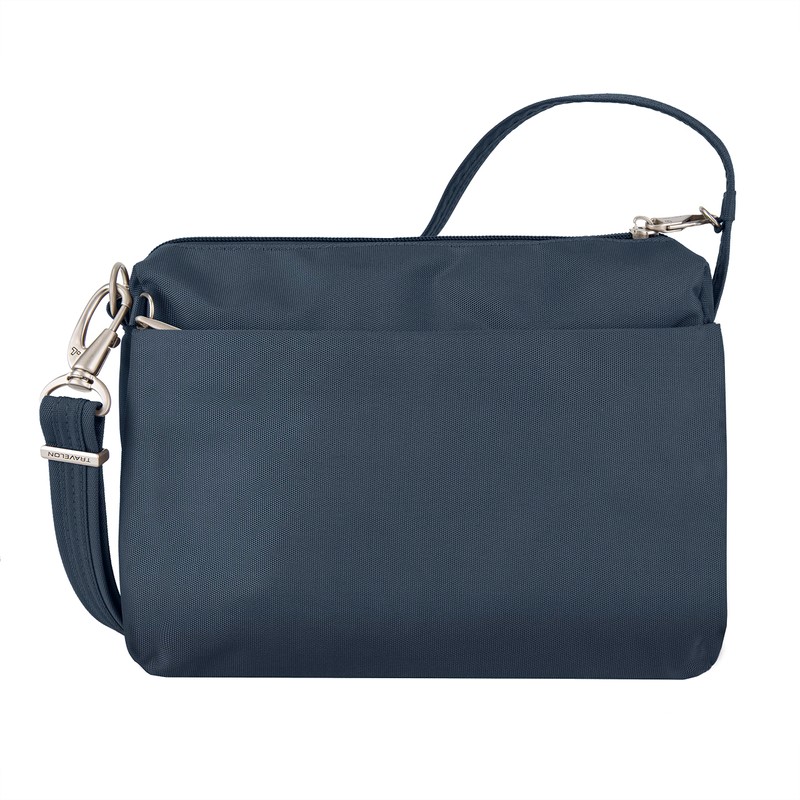Travelon Bolso cruzado pequeño de clase antirrobo para mujer, midnight,