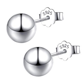 925 Sterling Silver Ball Stud Earrings Available in 3mm-10mm,Round Ball Studs Jewelry (4mm)