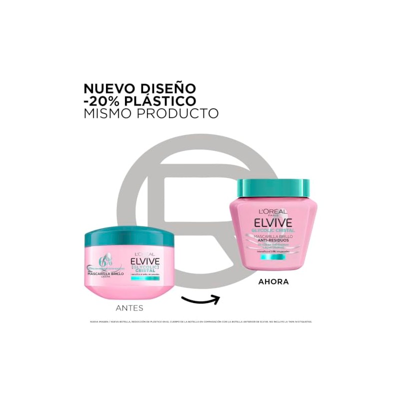 LOreal Paris, Mascarilla Capilar Elvive Glycolic Cristal Con Glicina Anti