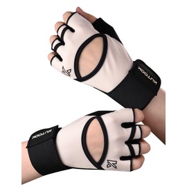 KUTOOK Rowing Gloves Fitness Calisthenics Gloves Strength Training Bodybuilding with Wrist Protection Training Gloves Men Women Shock Absorbing with Palm Pad for Crossfit Pale Pink L