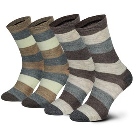 2 Pairs of Alpaca Socks – Warm Wool Socks for Men and Women – Breathable Socks, Made of Fine Wool - Natural brown, size: 43-46