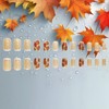 24Pcs Maple Leaf Press on Nails Thanksgiving Medium Square False