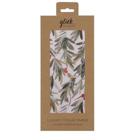 Fairytale Forest Robins and Branches Christmas Glick 4 Sheets Tissue Wrapping Paper 50 x 75 cm