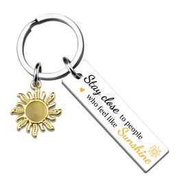 FAFQBING Inspirational Gifts for Teen Girls Best Sunshine Gifts Sunshine Keychain for Women Men Sunshine Decorations Gifts for Friends Bestie Unique Birthday Gift Ideas for Her Him