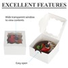 KPOSIYA 20 Pcs White Bakery Boxes with Window Individual Cupcake