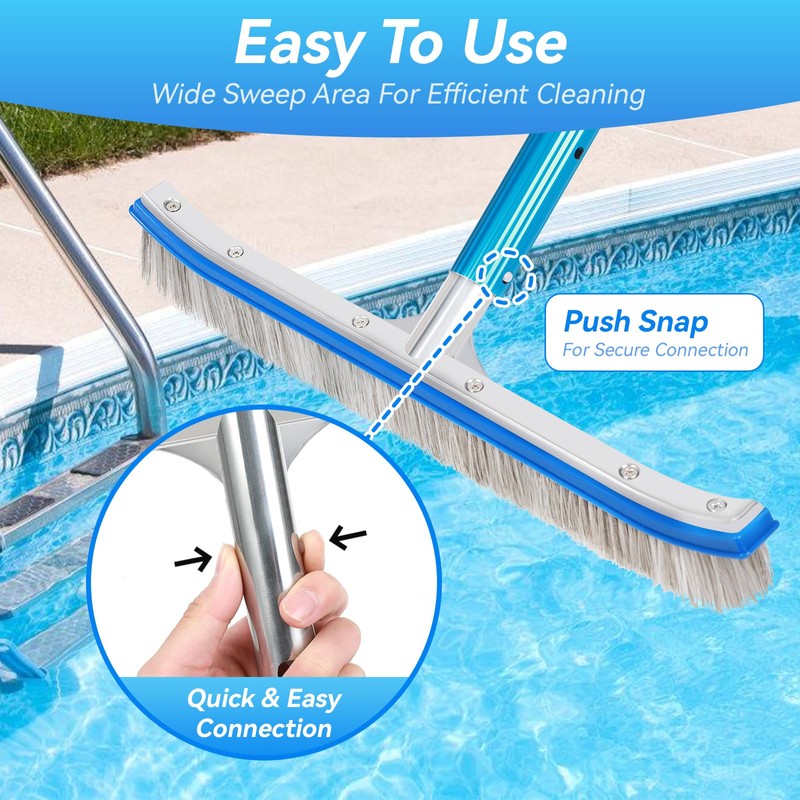18-Inch Heavy Duty Pool Brush – Stainless Steel Wire &